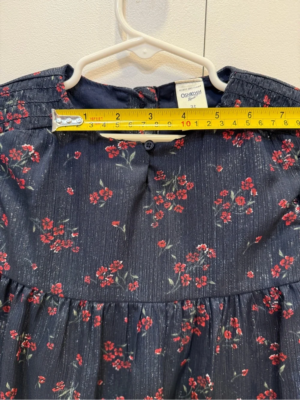 OshKosh B'gosh Navy Dress with Red Floral Print